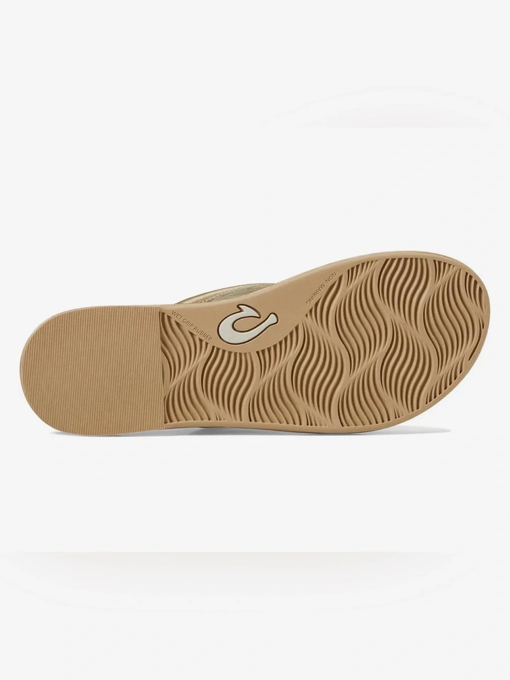 OluKai Tiare Leather Slip-On Sandal, Bubbly Gold, NWT, Women’s Size 10 (EUR 40)